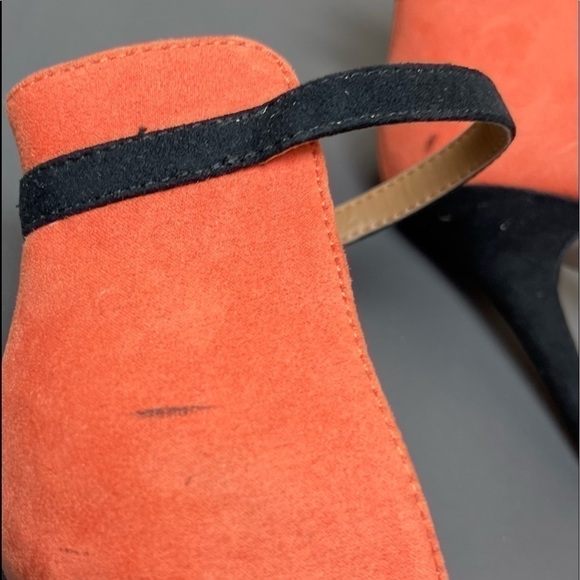 [ZARA] Orange & Black Colour Block Suede Heels - Picture 7 of 9